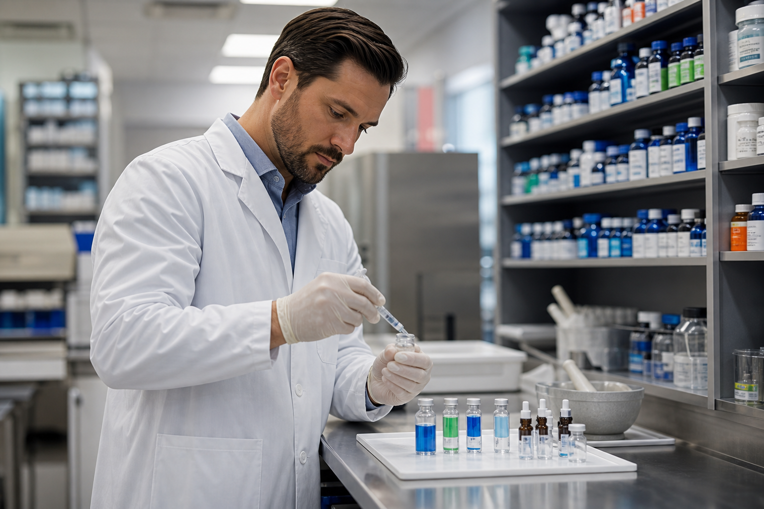 Compounding Pharmacist With Peptides